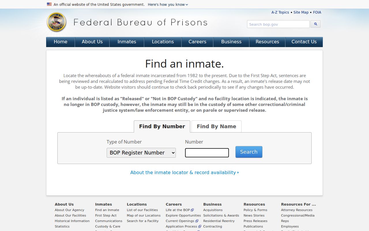Federal inmate form outside the Rusk County arrest record system