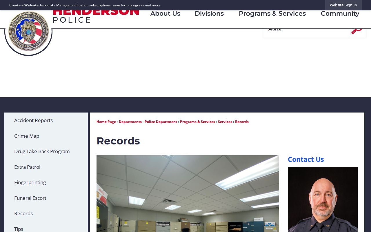 Henderson police contact for Rusk County arrest records