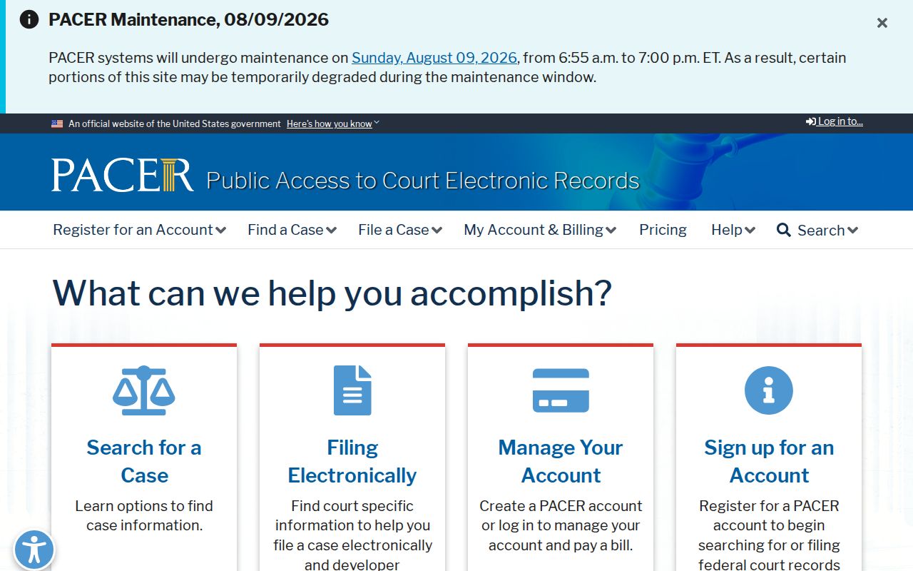 Federal docket access separate from Rusk County criminal court cases