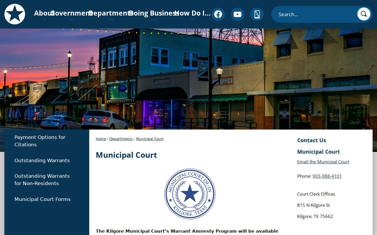 Rusk County sex offender records context on the Kilgore court page