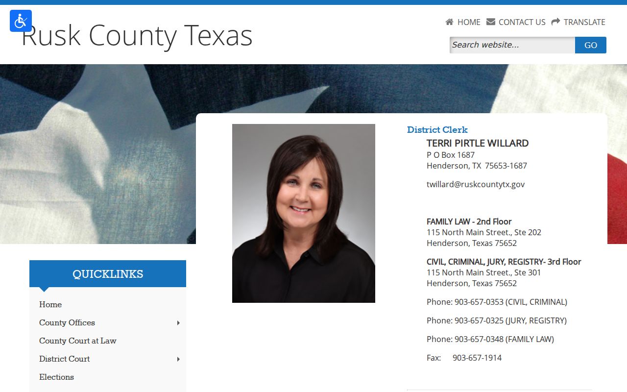 Rusk County criminal records counter and iDocket information