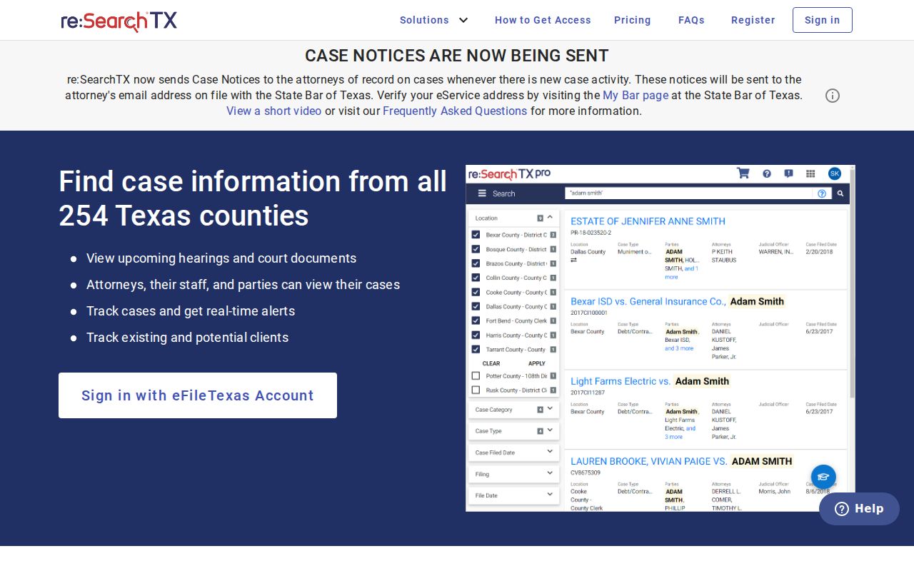 Rusk County criminal court records through re Search Texas